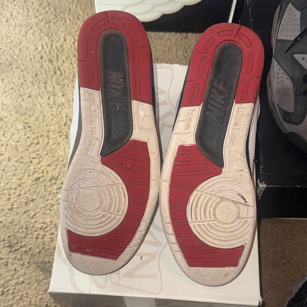 Jordan White and Black High-Top Sneakers - Picture 4 of 6